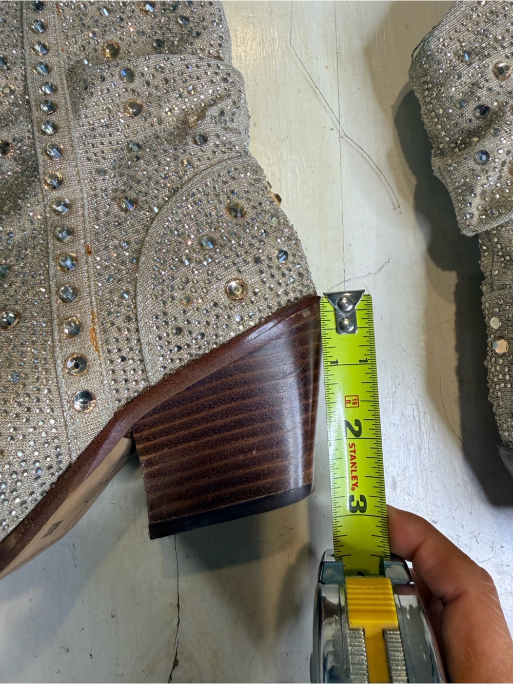 Embellished Gold Jessica Simpson Western Boots - Picture 7 of 8